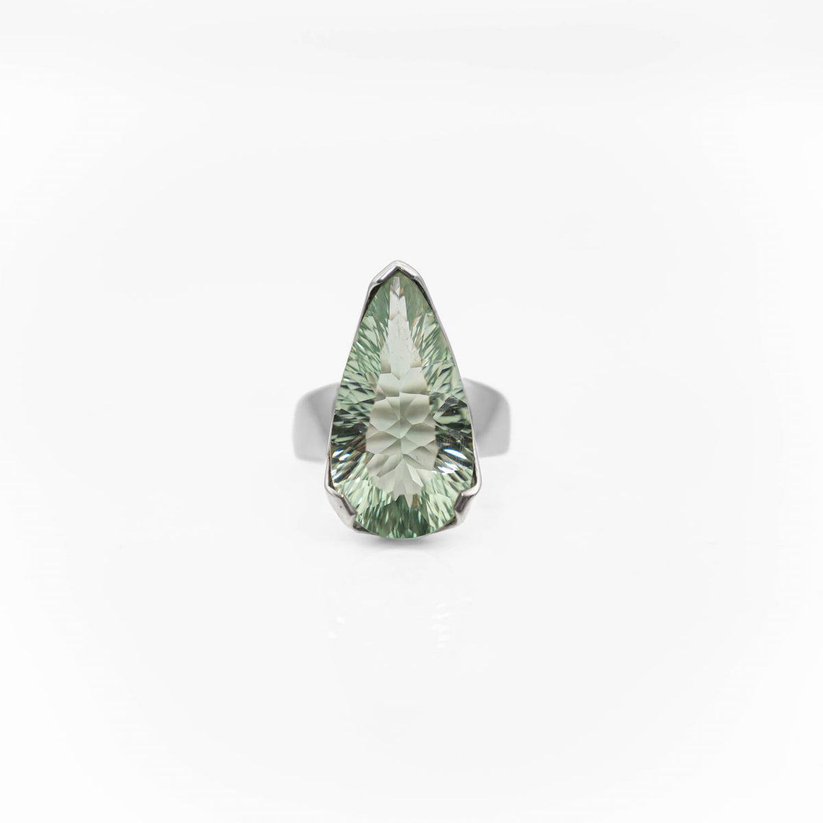 Green Amethyst (Prasiolite) Silver Ring