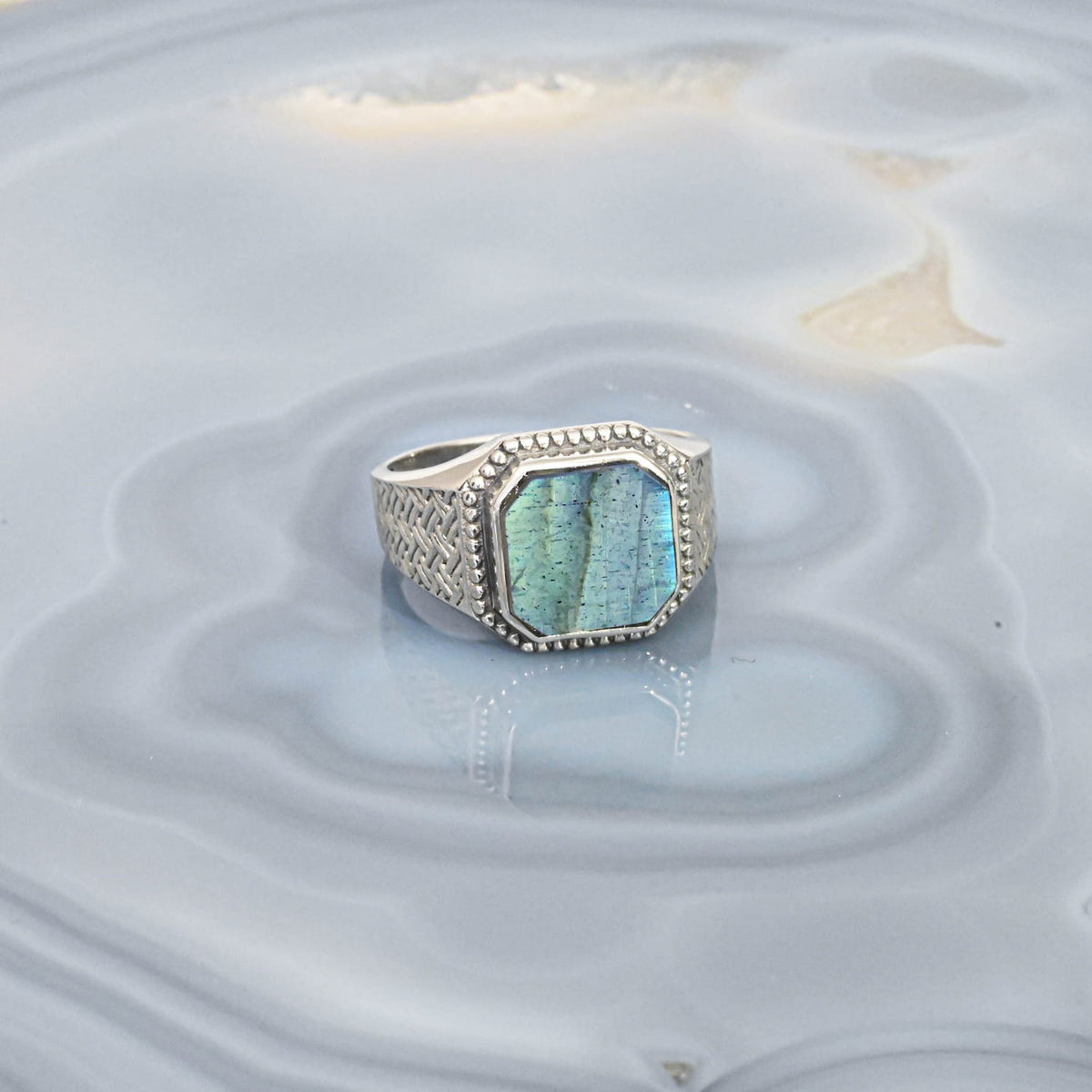 Men's Labradorite Silver Ring