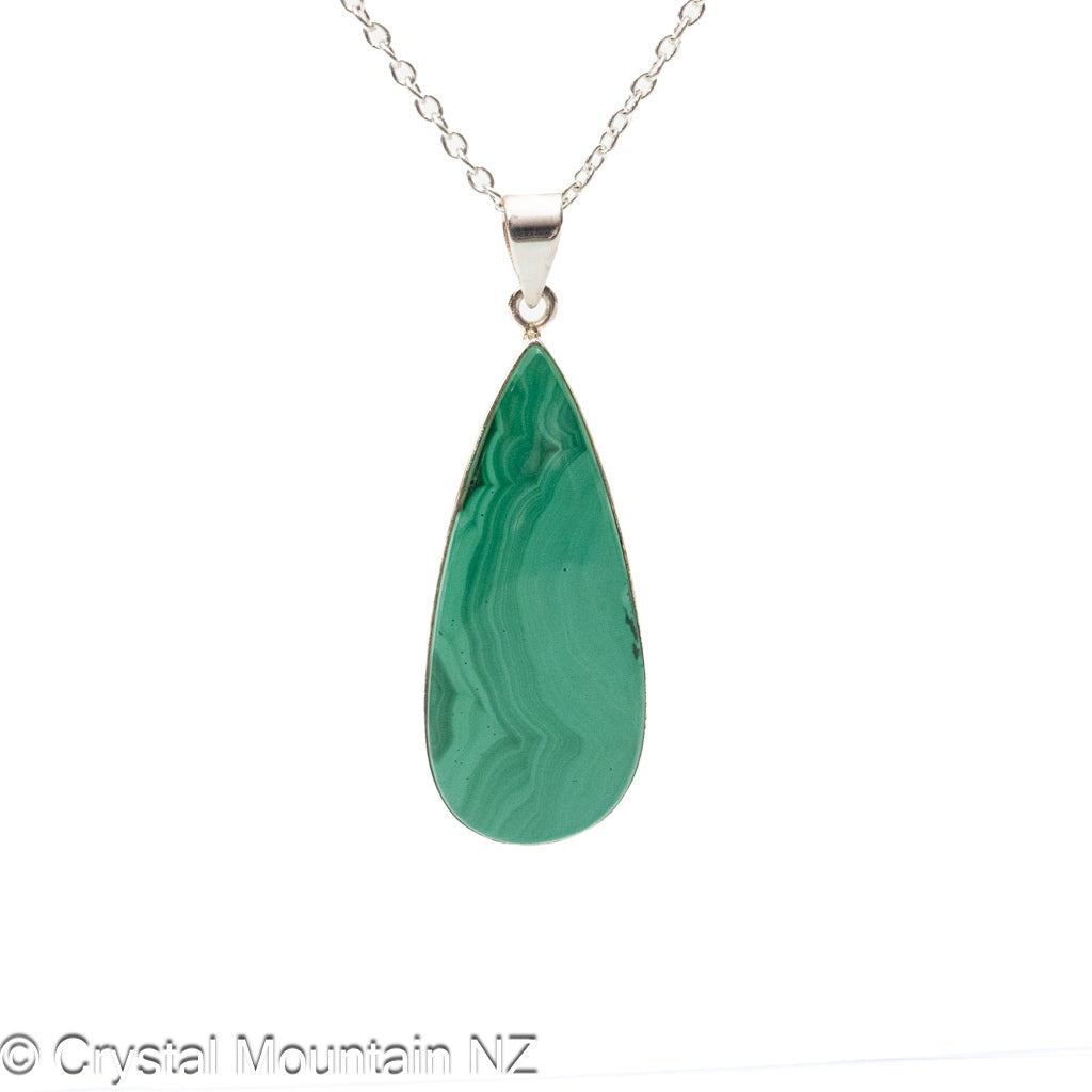 Malachite Pendant - Silver