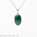 Malachite Pendant - Silver