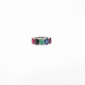 Multi Gemstone Silver Ring