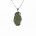 Moldavite Silver Pendant - Large