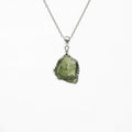 Moldavite Rough Pendant - Silver