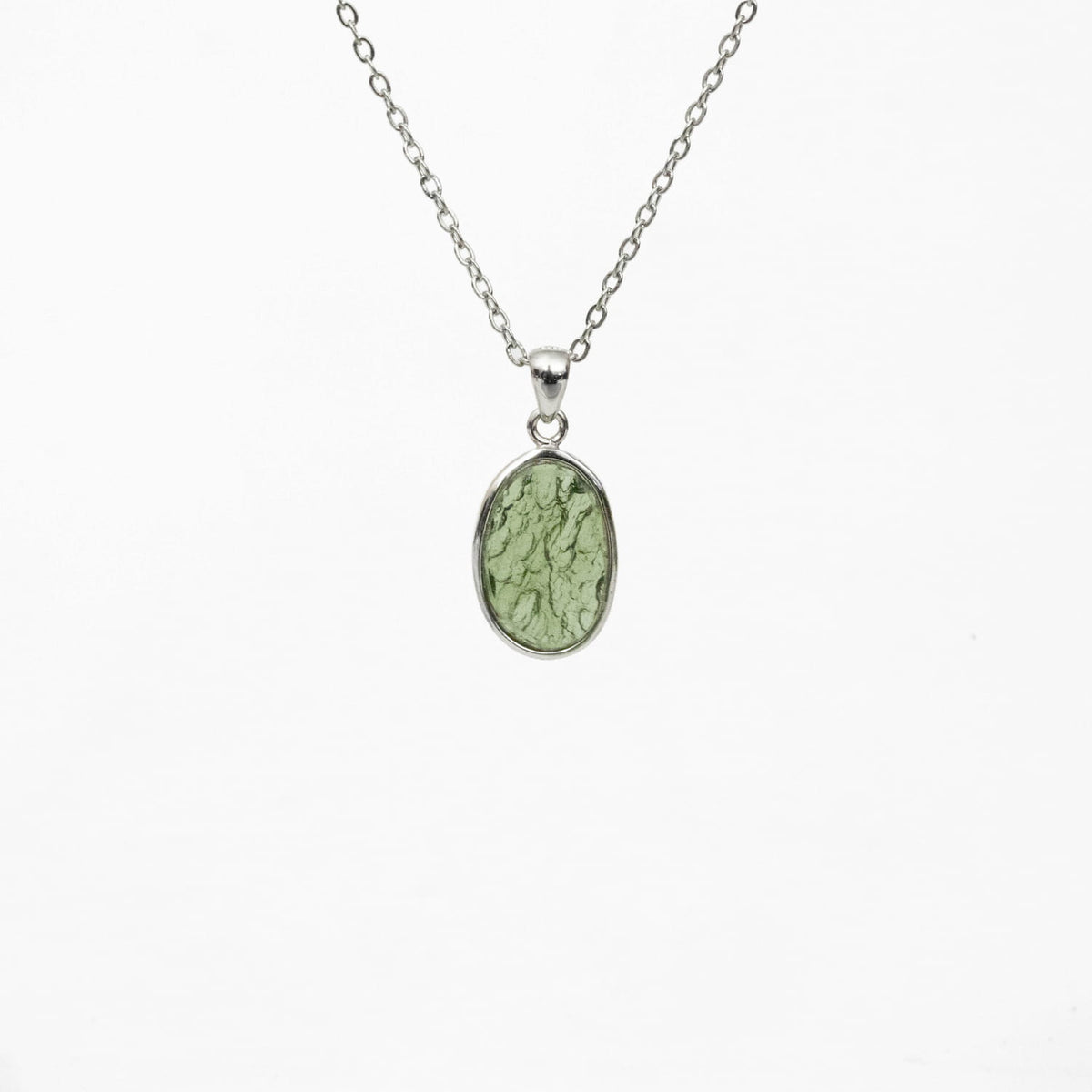 Moldavite Silver Pendant