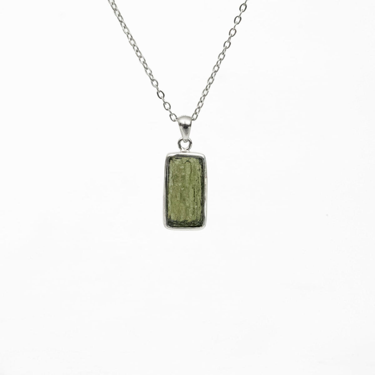 Moldavite Silver Pendant