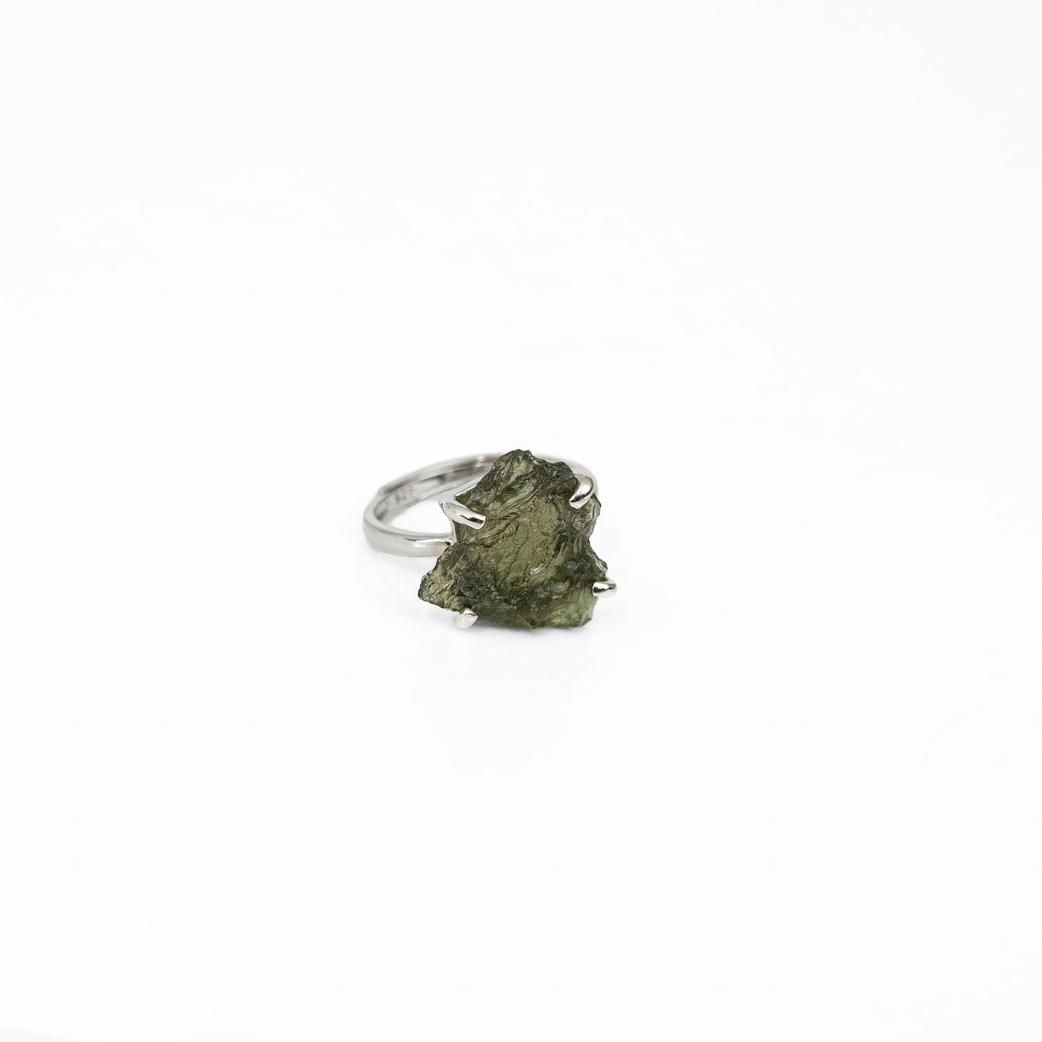 Moldavite Silver Ring