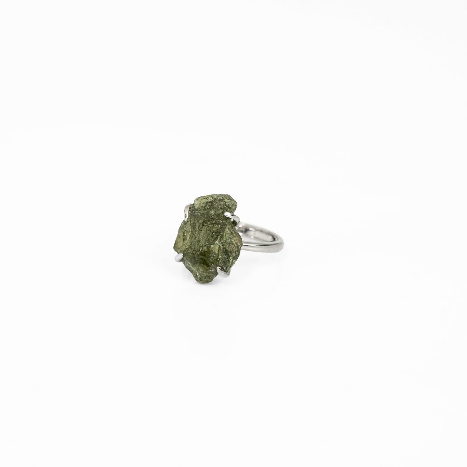Moldavite Silver Ring