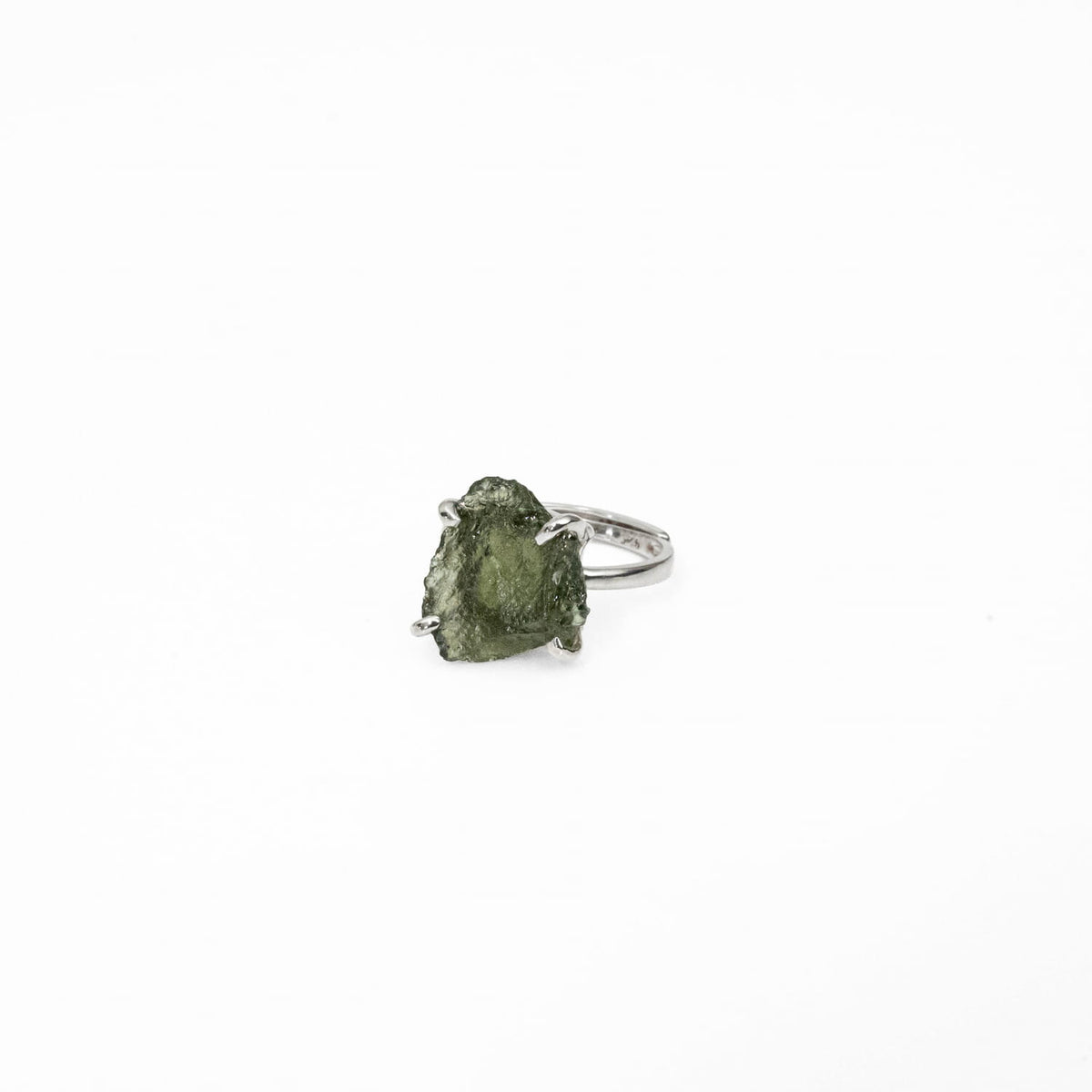 Moldavite Silver Ring