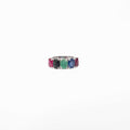 Multi Gemstone Silver Ring