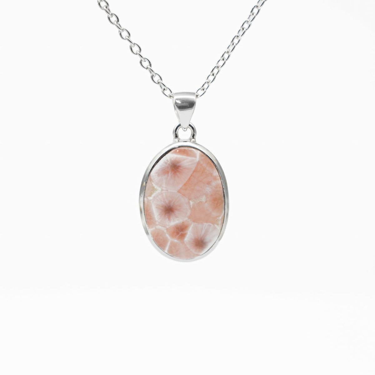 Pink Larimar (Natrolite) Silver Pendant