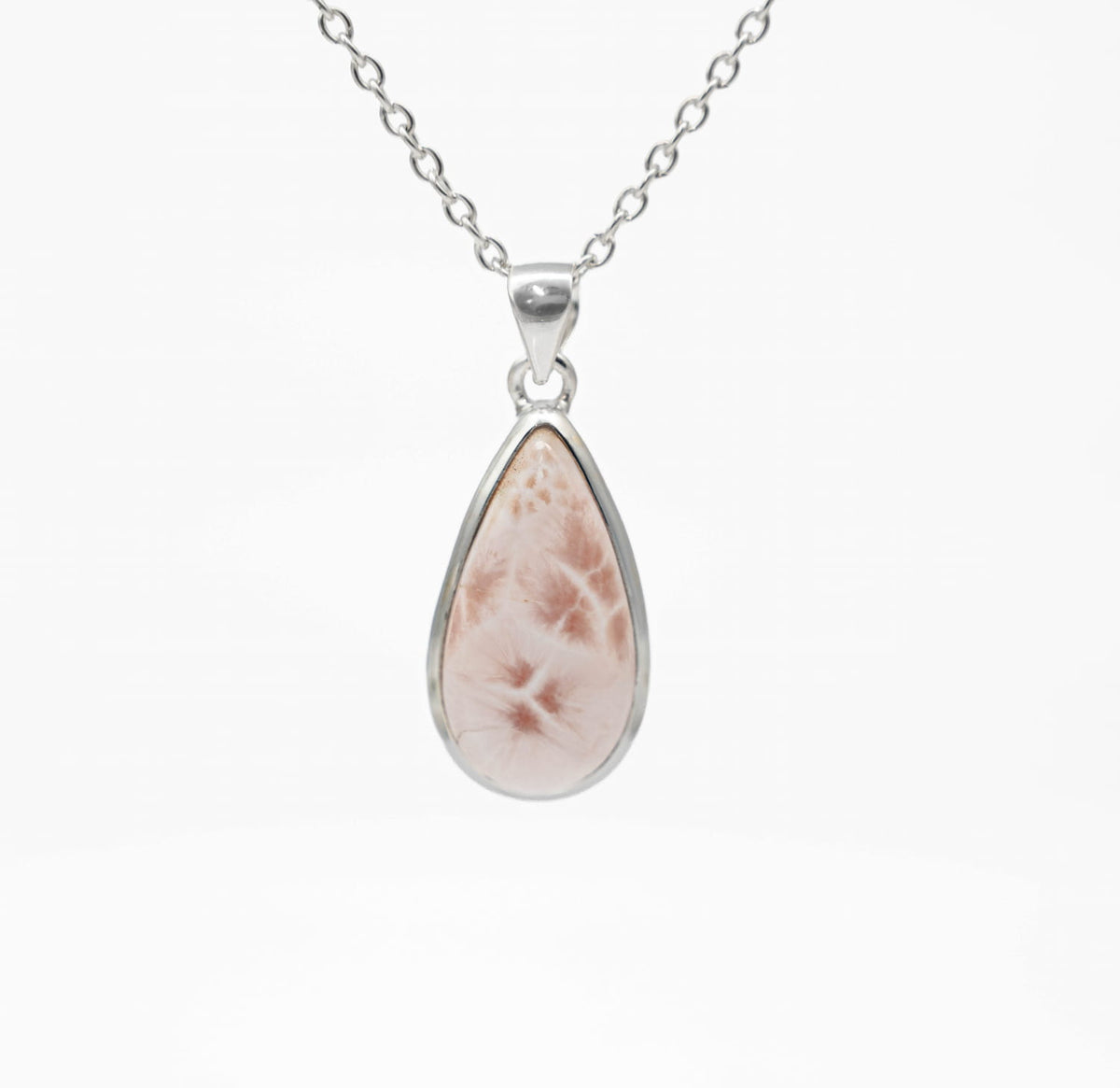 Pink Larimar (Natrolite) Silver Pendant
