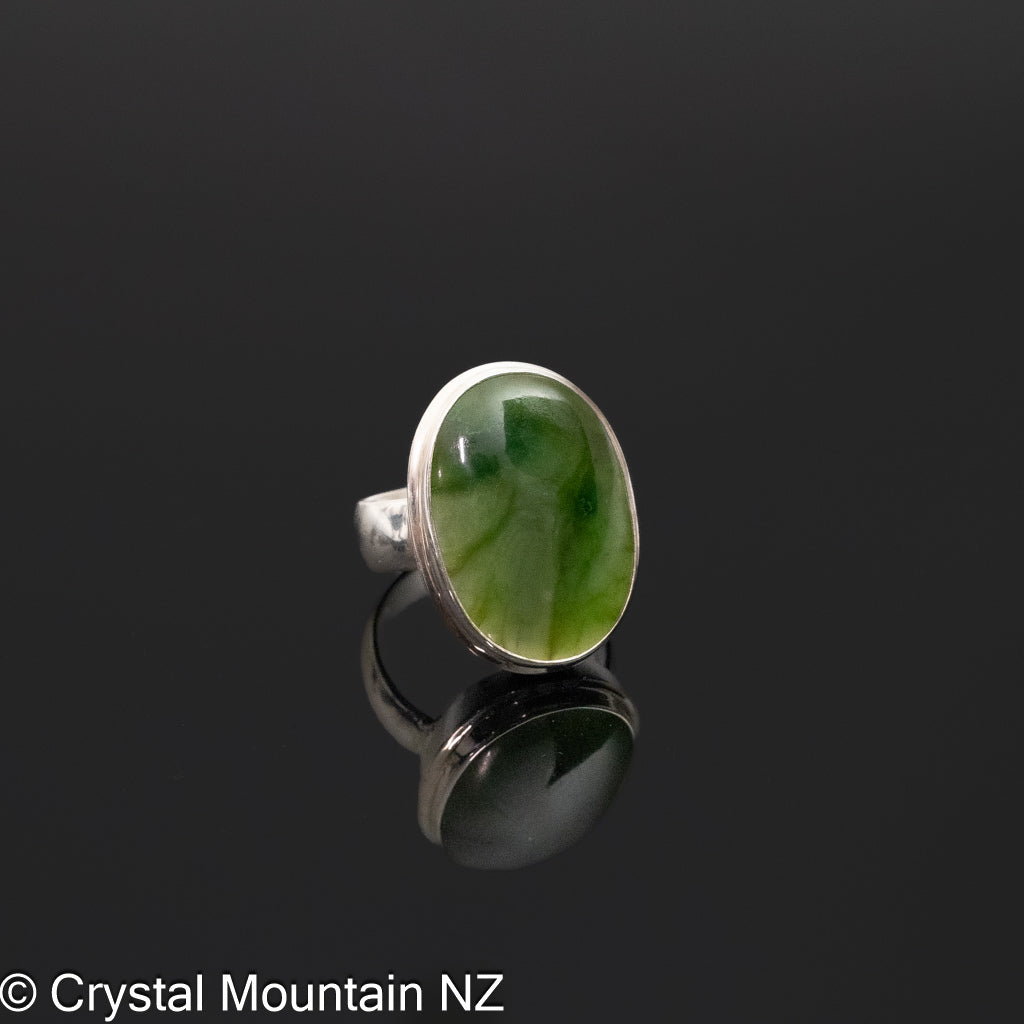 Nephrite Jade Ring - Silver