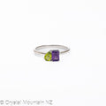 Peridot & Amethyst Ring - Silver