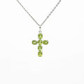 Peridot Silver Cross Pendant