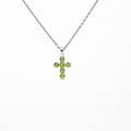 Peridot Silver Cross Pendant
