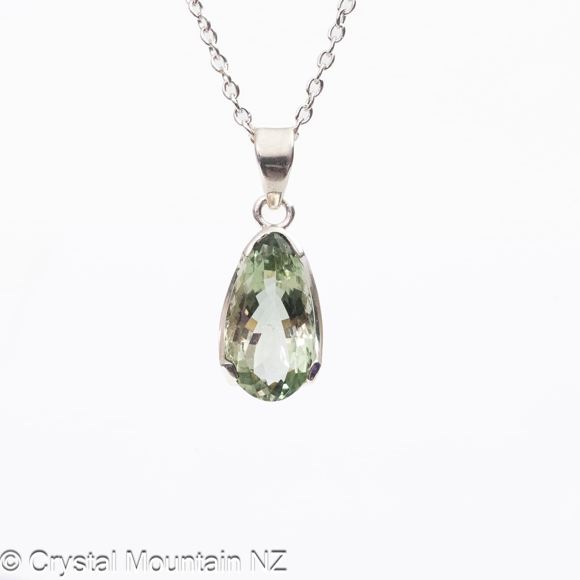 Green Amethyst (Prasiolite) Pendant - Silver