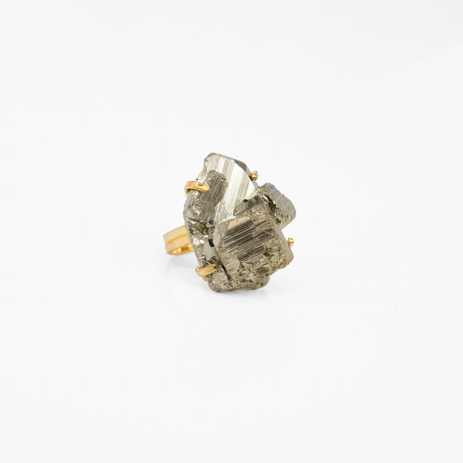Pyrite Druze Ring