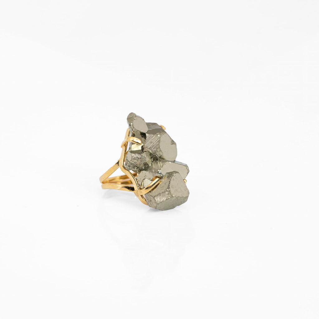 Pyrite Druze Ring