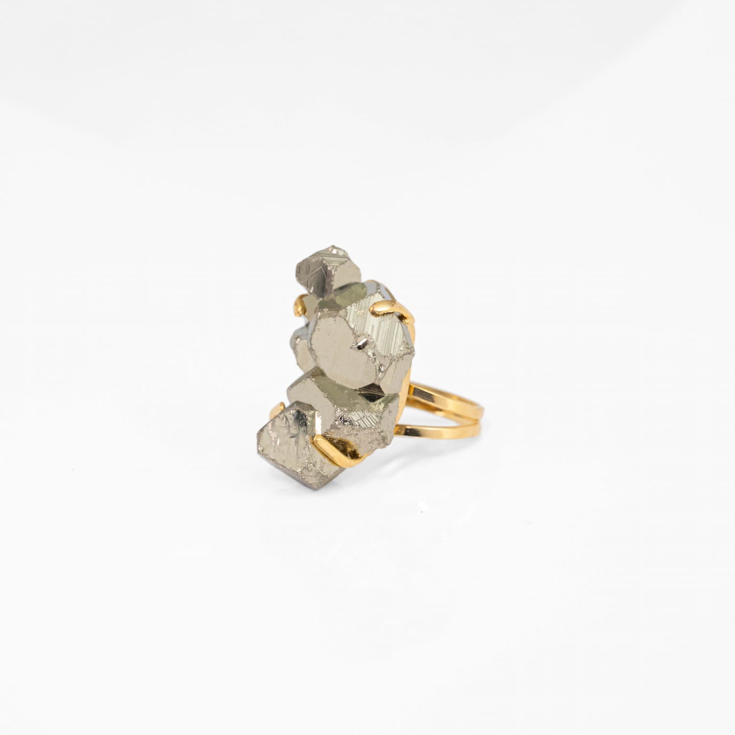 Pyrite Druze Ring