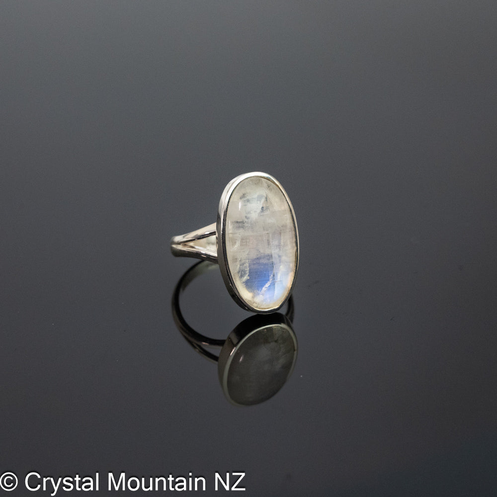 Rainbow Moonstone Ring - Silver