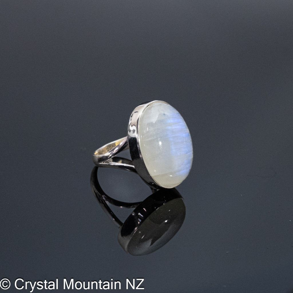 Rainbow Moonstone Ring - Silver