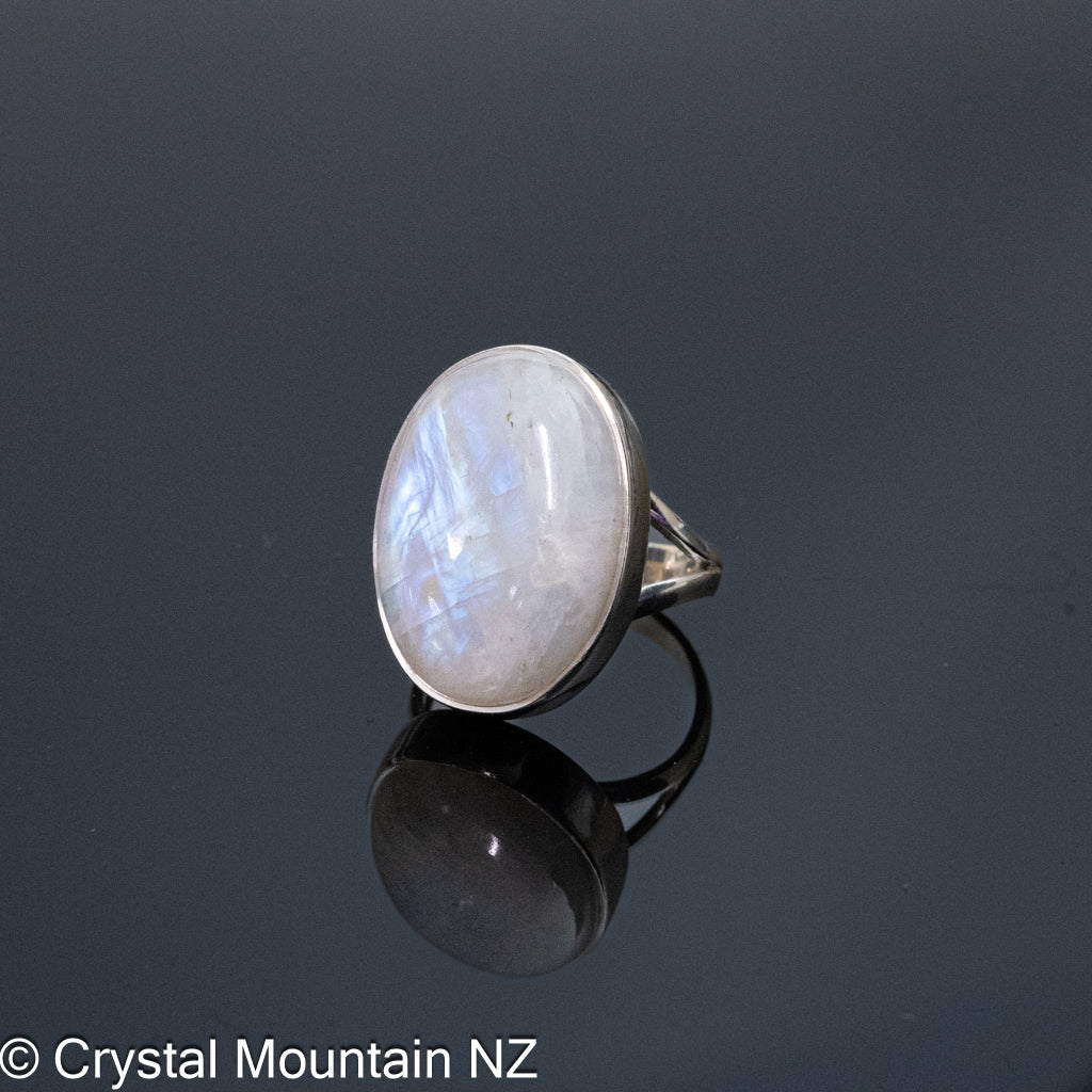 Rainbow Moonstone Ring - Silver