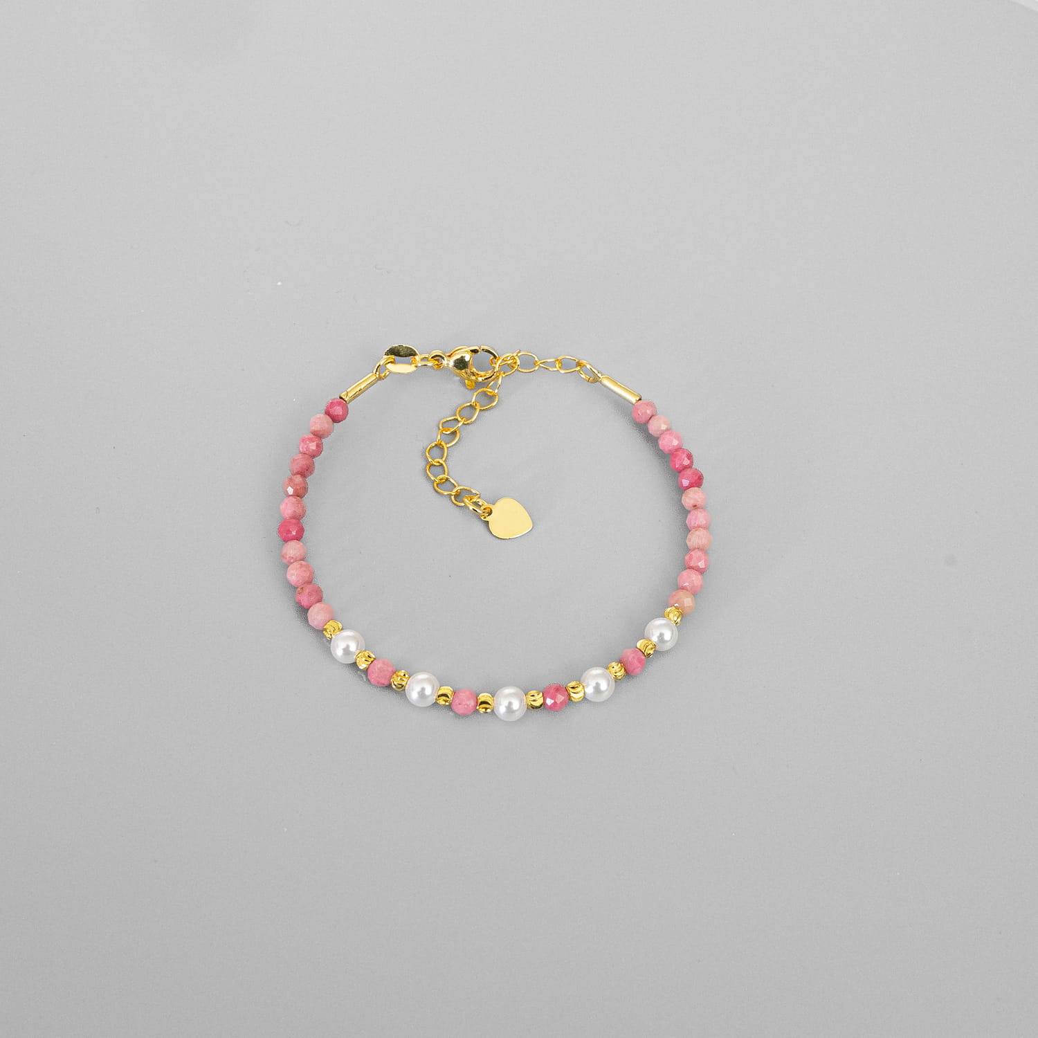 Rhodonite & Pearl Clasp Bracelet