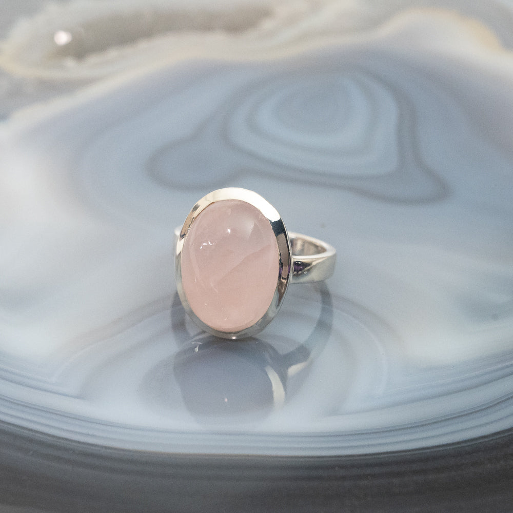 Rose Quartz Ring - Silver