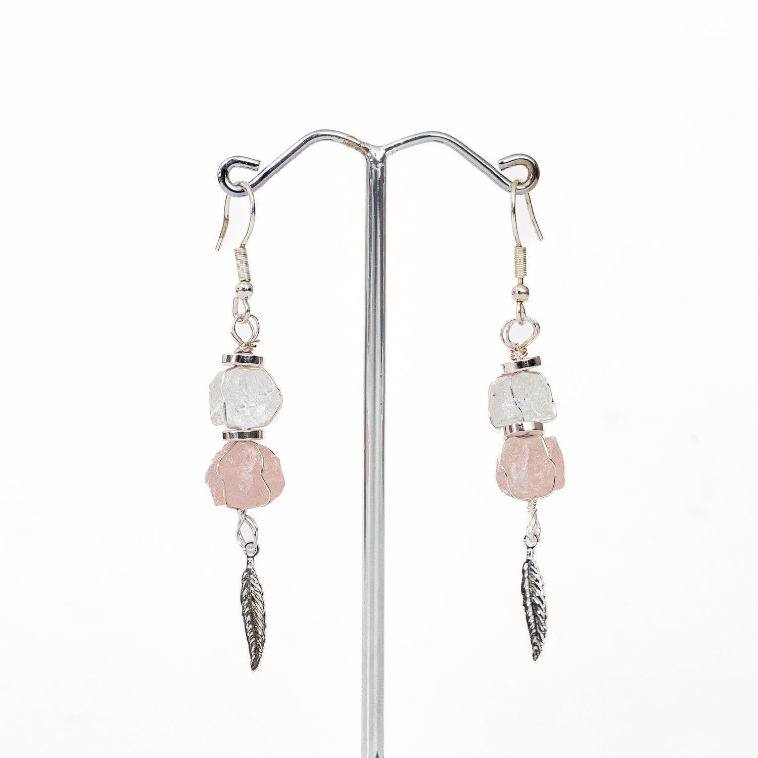 Clear Quartz & Rose Quartz Earrings