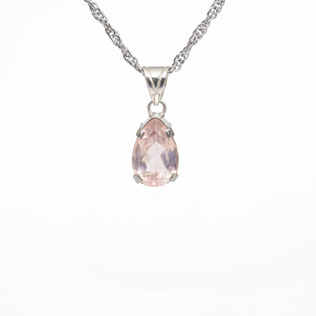 Rose Quartz Silver Pendant