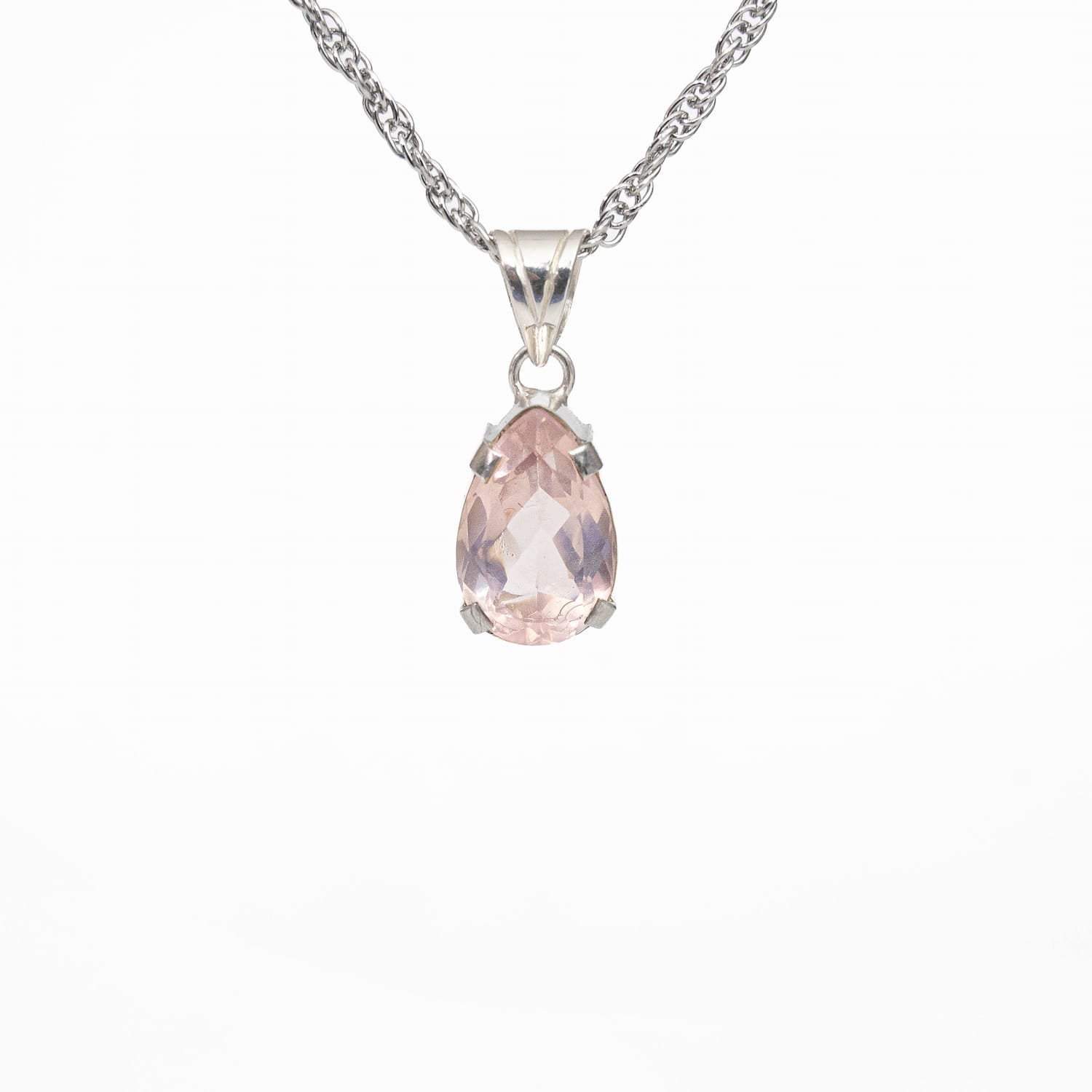 Rose Quartz Silver Pendant