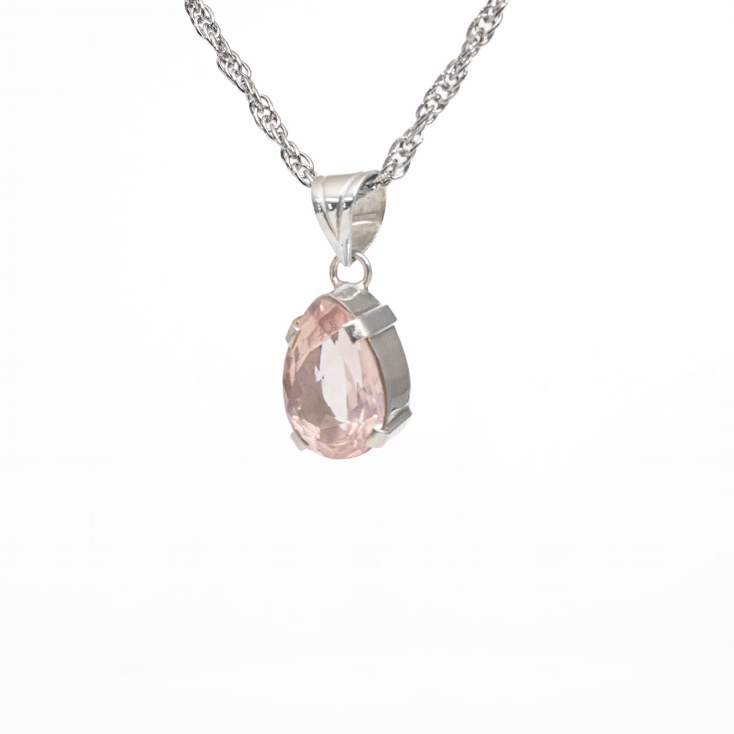 Rose Quartz Silver Pendant