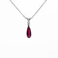 Rubellite Silver Pendant