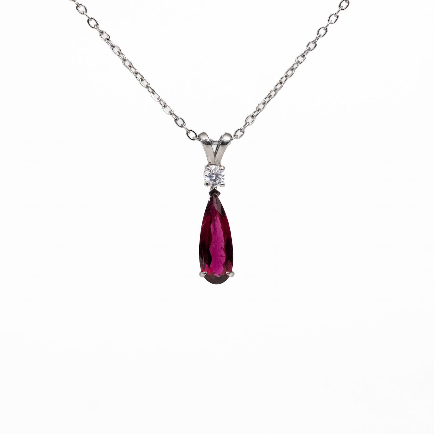 Rubellite Silver Pendant