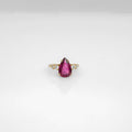 Brazilian Rubellite & Lab Diamond 14K Gold Ring