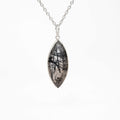 Black Rutilated Quartz Silver Pendant
