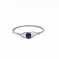 Sapphire & Diamond Silver Bangle