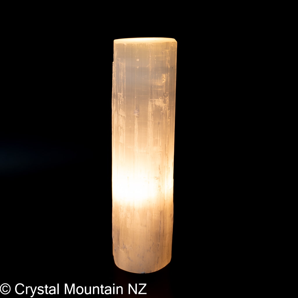 Selenite Cylinder Lamp