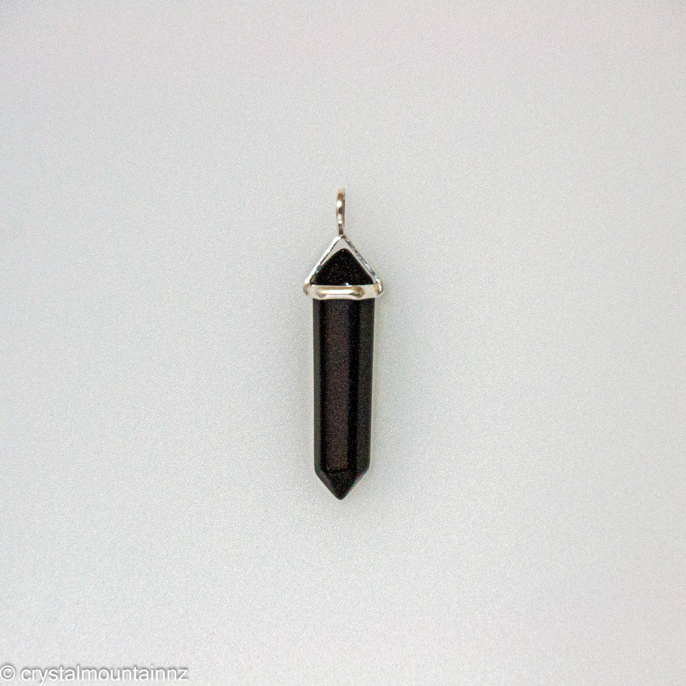 Obsidian Pendant Double Point