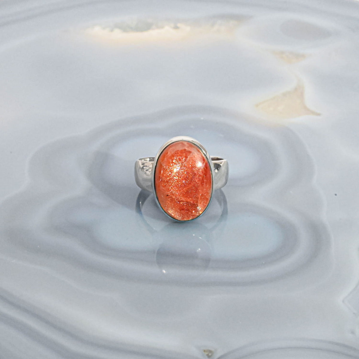 Sunstone Silver Ring