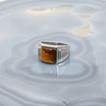 Men's Tigers Eye Silver Ring