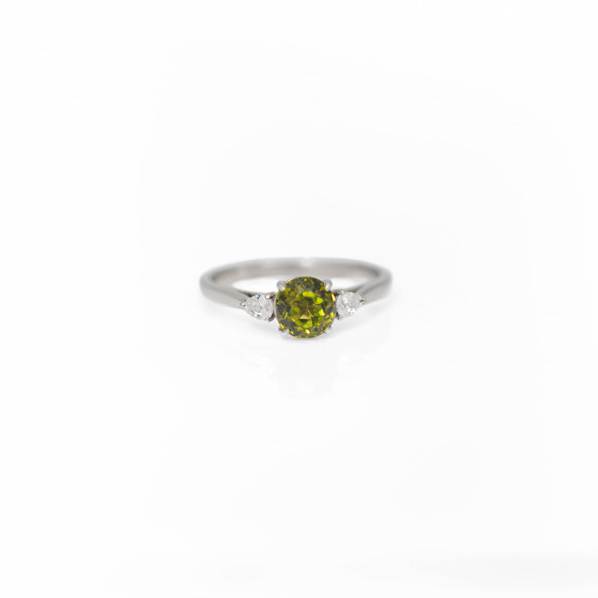 Green Tourmaline Silver Ring