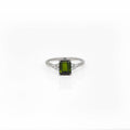 Green Tourmaline Silver Ring