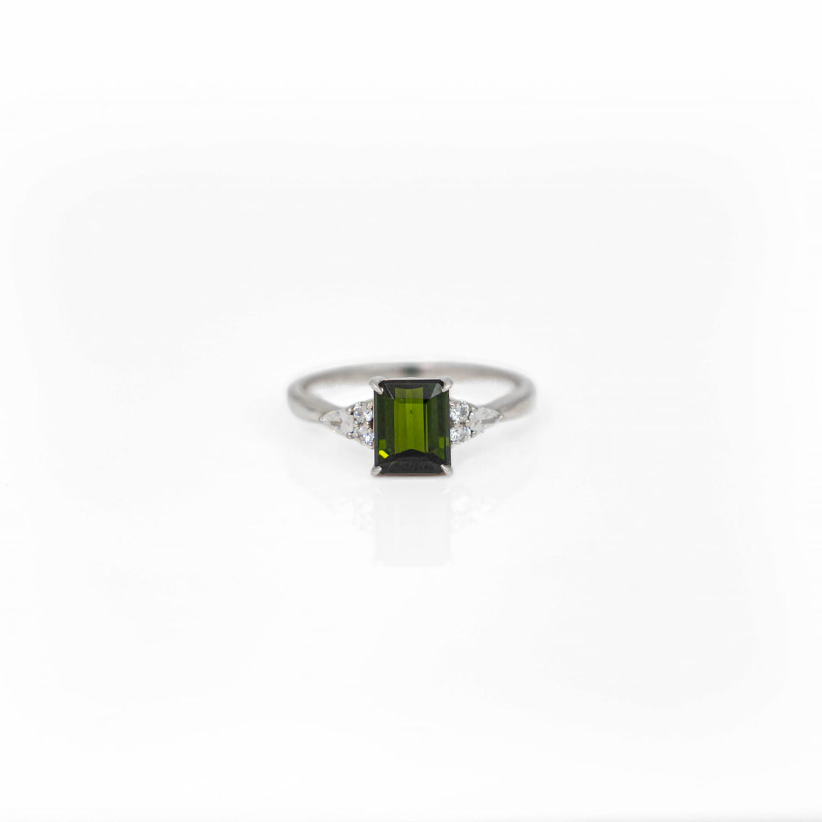 Green Tourmaline Silver Ring