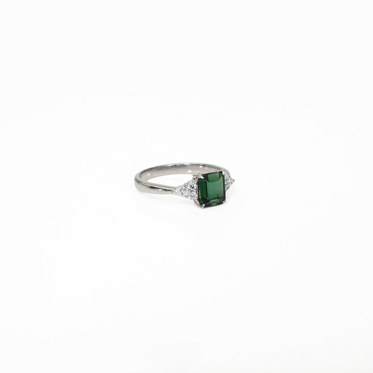 Green Tourmaline Silver Ring