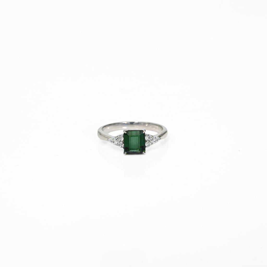 Green Tourmaline Silver Ring