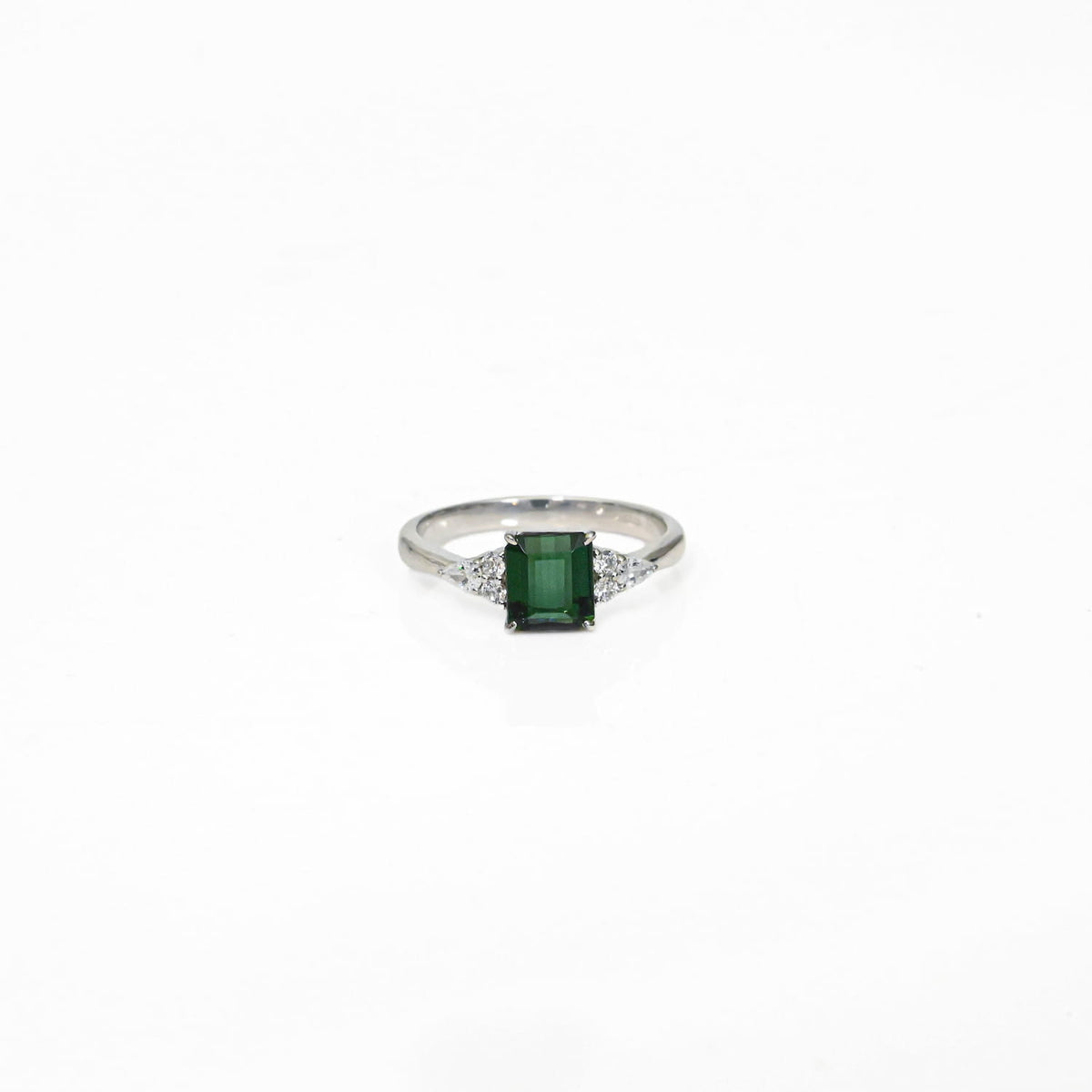 Green Tourmaline Silver Ring