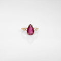 Brazilian Rubellite & Lab Diamond 14K Gold Ring