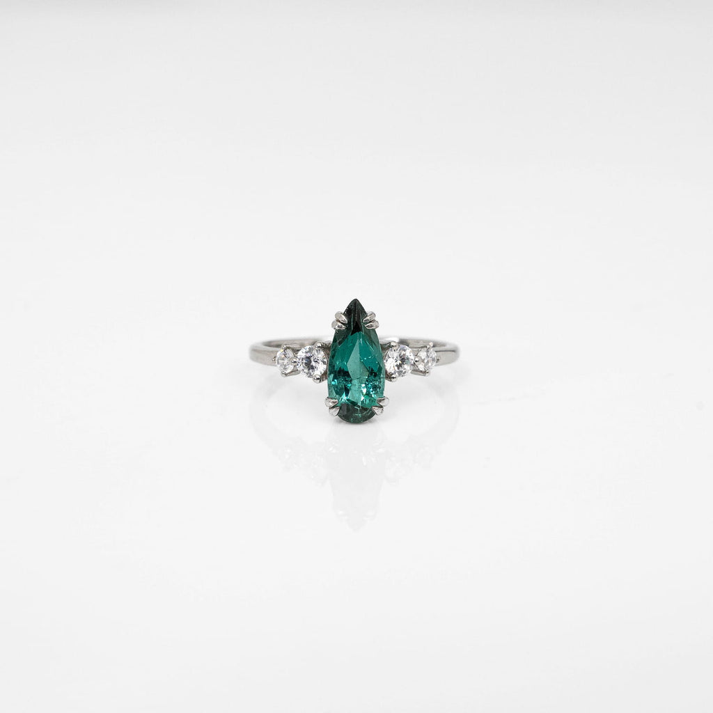 Blue Tourmaline (Indicolite) Silver Ring