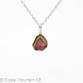 Watermelon Tourmaline Pendant - Silver
